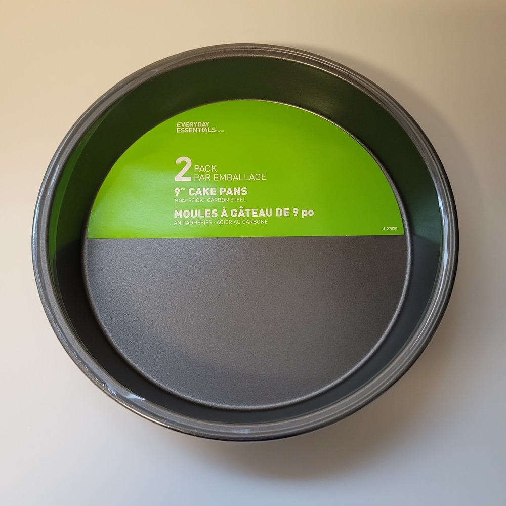 Everyday Essentials Nonstick 9" Round Cake Pans Set of 2 Carbon Steel NEW